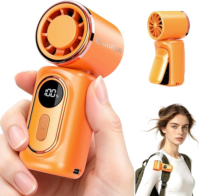 Portable Clip-On Mini Fan Handheld Turbo Fan 3000mA 14500 RPM | 5-speed adjustable high-speed personal fan,Pocket Size USB Cooling Fan for makeup,Travel, Lash Tech & Office by StayCoolontheGo