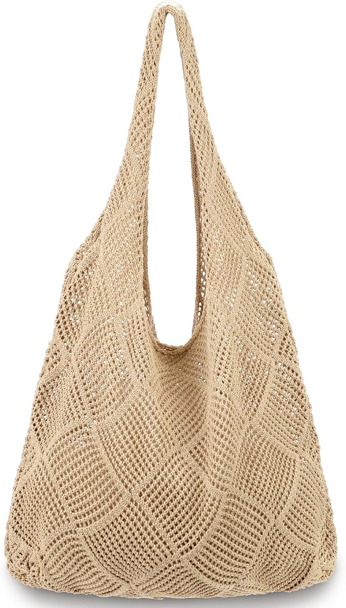 hatisan Crochet Bag for Women, Handmade Knit Beach Tote Bag Summer by Hatisan