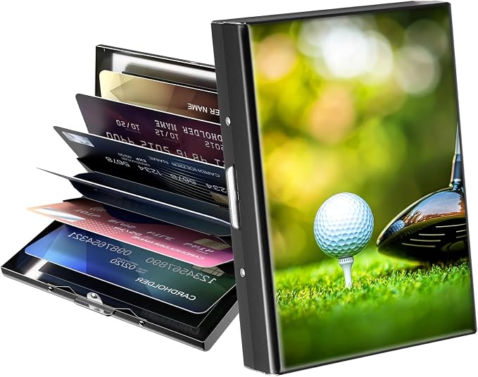 Metal Wallet,Credit Card Holder for Women Men,RFID Blocking Card Holder Mini Slim Aluminum Wallet ID Case Hard Case Business Card Holder Case,Golf Club Green by Unknown