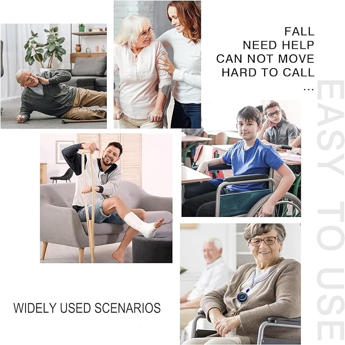 Wireless Caregiver Pager, 3 Call Buttons + 2 Receivers for Elderly at Home | Medical Life Alert System for Seniors/Kids, SOS Emergency Panic Call Bell, Nurse Calling/Patient Assistance Help Buzzer Alarm - Image 5