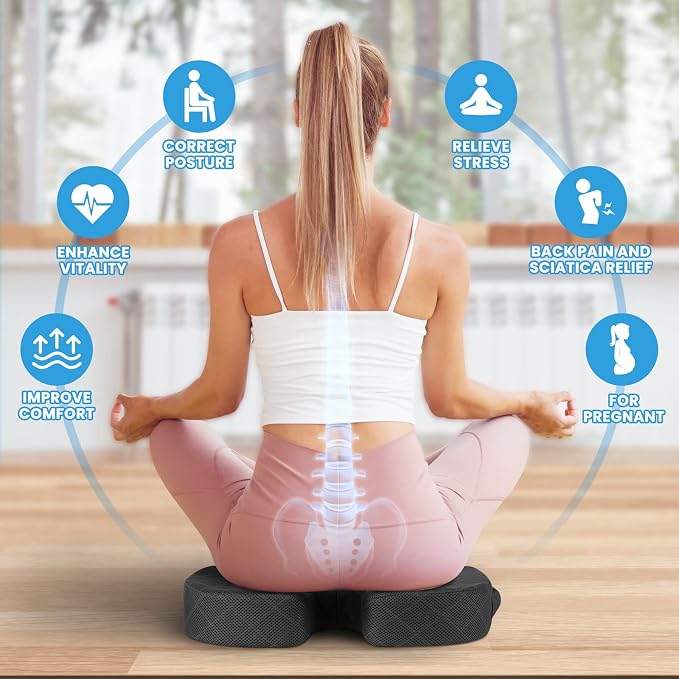 Seat Cushion - for Office Chair, Car Seat, Airplane, Bleacher - Sciatica & Coccyx Pain Relief Desk Chair Cushion for Long Sitting Office Workers, Car Drivers(Grey, XX-Large) | for Car Seat, Airplane, Desk Chair - Sciatica & Hip & Coccyx Pain Relief Cus... - Image 4