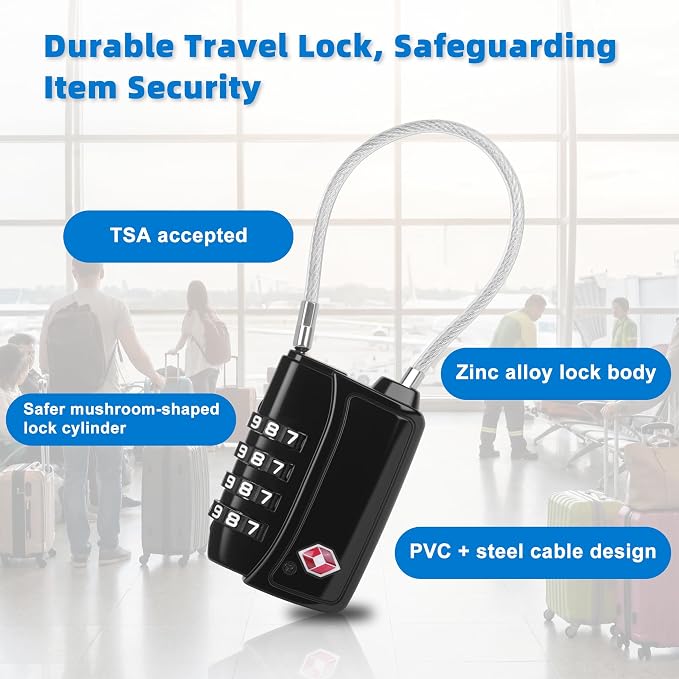 Diyife TSA Locks for Luggage, [Security Upgrade] TSA Approved Luggage Locks | TSA008, Open Alert Indicator, 4 Digit Combination Small Round TSA Travel Lock for Suitcase, Bag, Backpack, 2 Pack - Image 6