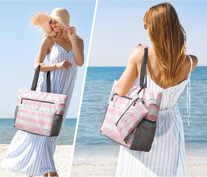 G4Free Beach Bag, Waterproof Sandproof Beach Tote Bag, Large Capacity Foldable for Women - Image 2