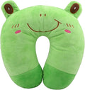 Travel Pillow for Kids, Cute Animal Neck Pillow Support U Shaped Cushion Plush Soft Rest Reading Pillows Sleeping Pillows for Airplane Train Car (Color:Frog) by Unknown