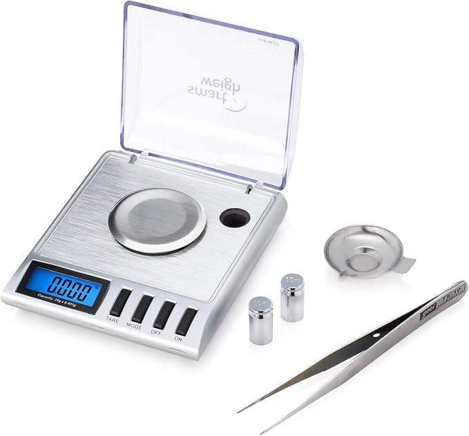 Smart Weigh GEM20-20g x 0.001 Grams, High Precision Digital Milligram Jewelry Scale, Reloading, Jewelry and Gems Scale, Calibration Weights and Tweezers Included - Image 6
