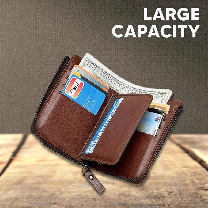 2023 New Multi-Functional RFID Blocking Waterproof Durable PU Leather Wallet, Large Capacity Zipper Wallets for Men Holds 1-14 Cards, Soft Slim Genuine Leather RFID Blocking Wallet Technology (BLACK) - Image 3
