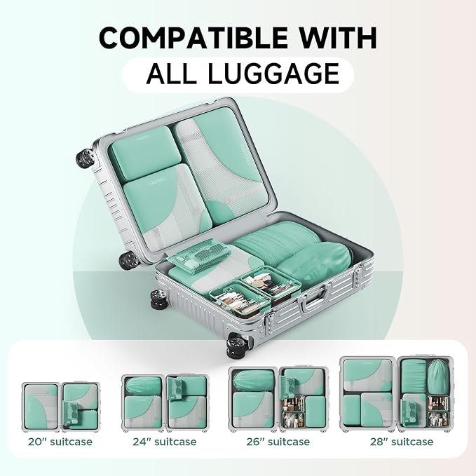 OlarHike 11 Set Packing Cubes for Travel,Gifts for Women Mom,Anti-Tearing Suitcase Organizer,with Over 1000 pcs Mesh Holes,Vacation Essentials & Accessories for Cruise Ship - Image 9
