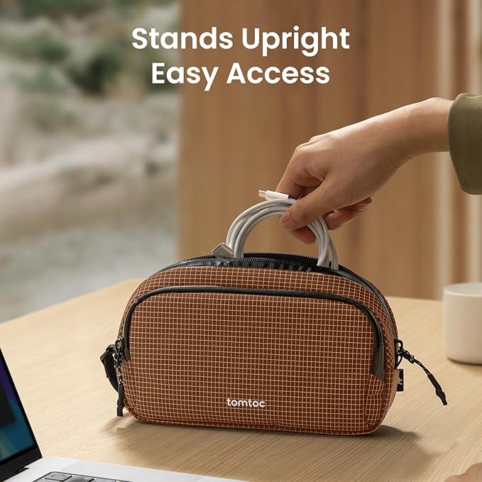 tomtoc Electronic Organizer Travel Case Performance, Dual Compartment Bag | Water Resistant Cable Organization Storage for Charger, Cord, Phone, Hard Drive, Power Bank, Accessories Travel Essentials - Image 4