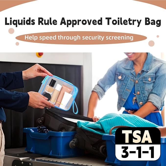 Icramsy Clear Makeup Bag,2 Pack TSA Approved Toiletry Bag for Women & Men | Portable Handheld Design, Waterproof, Airport Airline Compliant, Clear Toiletry Cosmetic Bag - Image 5