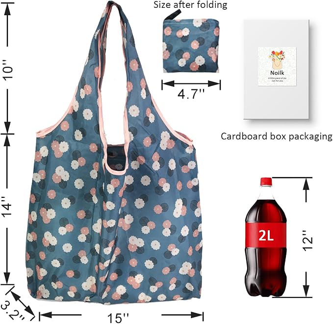 Reusable Grocery Bags, 12 Pack 50Lbs Foldable Fashion Washable Shopping Bags, Large Boho Tote Bags For Groceries, Bulk Market Cloth Storage Bags, Utility Aesthetic Personalized Gifts For Women - Image 2