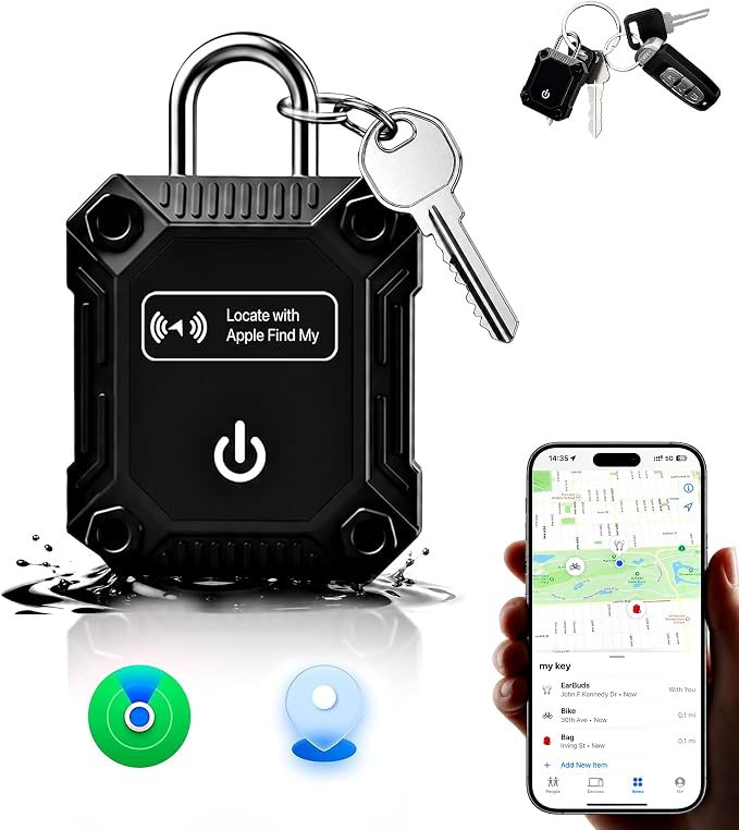 Tracker Tag 1 Pack(iOS Only), Bluetooth Trackers for Apple Find My, 7-Year Battery Life, IP68 Waterproof, Item Finders Smart Tag for Keys, Luggage, Backpack-[Apple MFi Certified] by Unknown