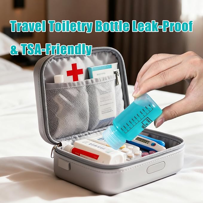 2oz Plastic Bottles 4 Pack - Small Travel Bottles with Lids, Wide Mouth Containers for Easy Filling, Leak-Proof Squeeze Bottles for Liquids, Toiletries & Pill Storage - Image 2