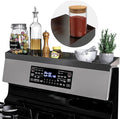 IIIOIIIA Stove Top Magnetic Shelf for Kitchen Organization, 30" Magnetic Spice Rack Over The Stove, 4" Deep Spice Organizer with Border All Around, Brushed Stainless, Black by MOMABROTHERS