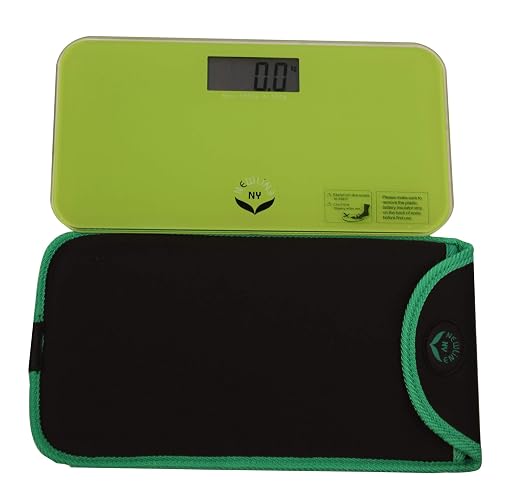 NewlineNY Green Mini Bathroom Travel Scale with Protection Sleeve, SBB0719MLG+101BG by NewlineNY