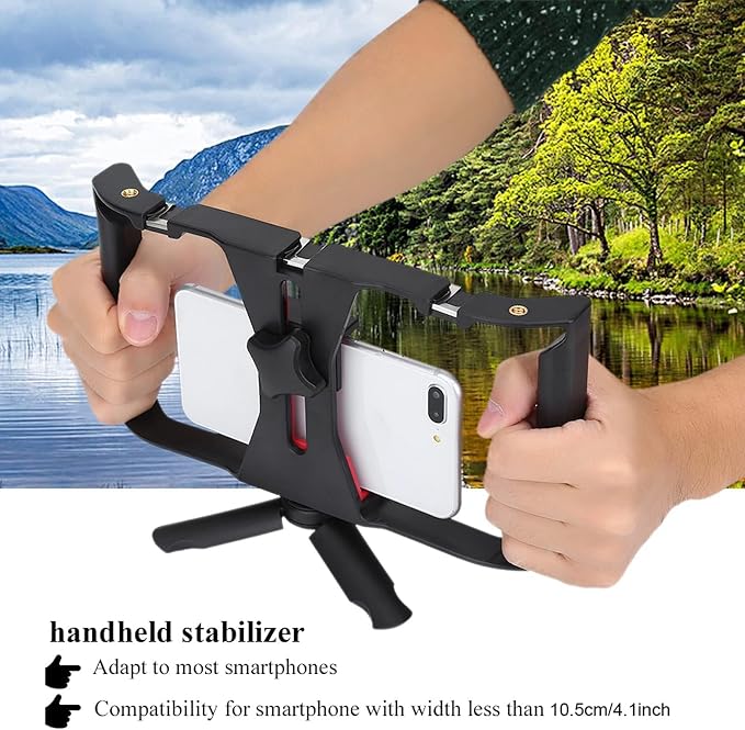 Smartphone Video Rig, Phone Video Cage Grip with Cold Shoe Mount Filmmaking Vlogging Case Phone Stabilizer Mount Phone Holder for Video Recording Handheld Stabilizer for Videomaker Videographer - Image 3