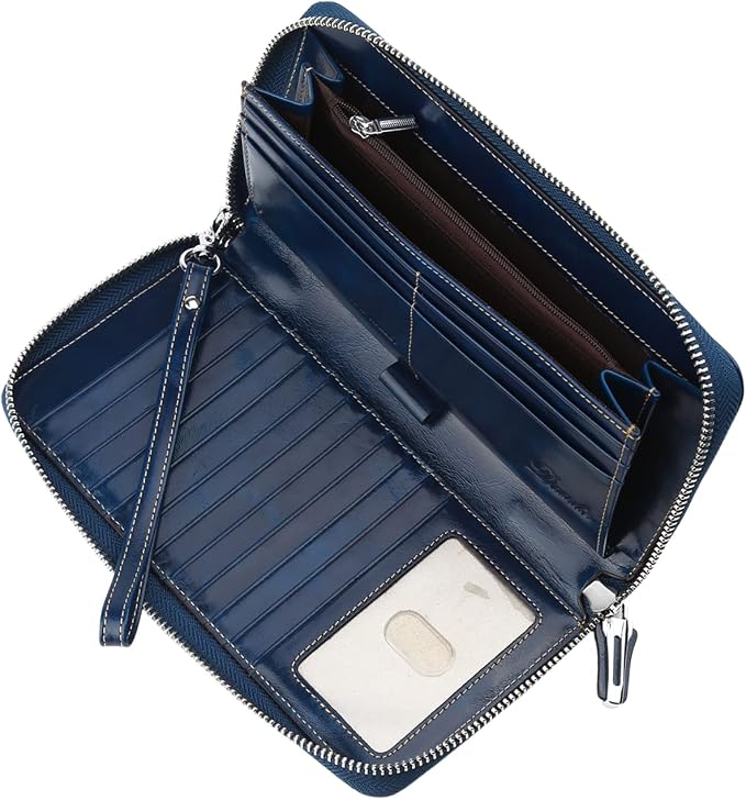 Small Compact Women Wallet RFID Blocking Genuine Leather Bifold Purse with ID Windows - Image 3