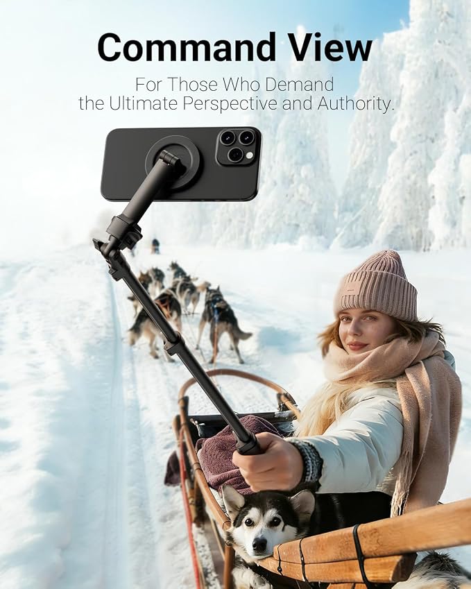 VIMOSE 66" Magnetic Phone Tripod, Tripod for iPhone with Remote & Strong Magnetic Holder for Magsafe, Stable Cell Phone Tripod for Video Recording | Strong Magnetic Holder for Magsafe, Stable Cell Phone Tripod for Video Recording - Image 3