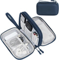 FYY Electronic Organizer, Travel Tech Pouch Bag, Medium, Navy | Wrist Strap, Waterproof, Double Layers Portable Electronics Travel Carrying Case for Cord, Charger, Daily Business Trips Use by FYY