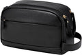 PU Leather Toiletry Bag for Men - Water Resistant Travel Bag for Toiletries, Bathroom Essentials, Accessories - Black by Celvetch