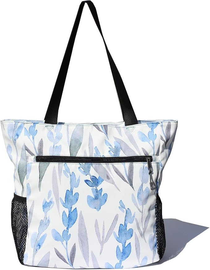 ESVAN Original Floral Water Resistant Large Tote Bag Shoulder Bag for Gym Beach Travel Daily Bags Upgraded - Image 5