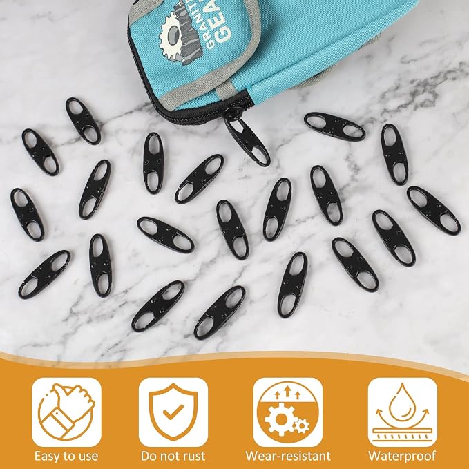 Phinus Lock Combo, Total 21PCS Clips Anti-Theft, S Shaped Zipper Locks, Locks Anti-Theft for Luggage, Clothing, Backpacks, Boots, Purses, Travel Outdoor Sports - Black - Image 3