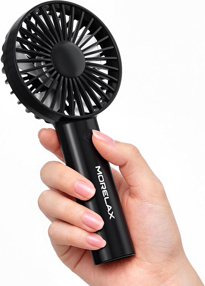Jancane Handheld Fan, USB Rechargeable Mini Portable Fan with Base, 10H Battery, Strong Wind, Small & Powerful, Cute Design for Travel, Makeup, Girls Women Summer Gift (Greyblack) - Image 9