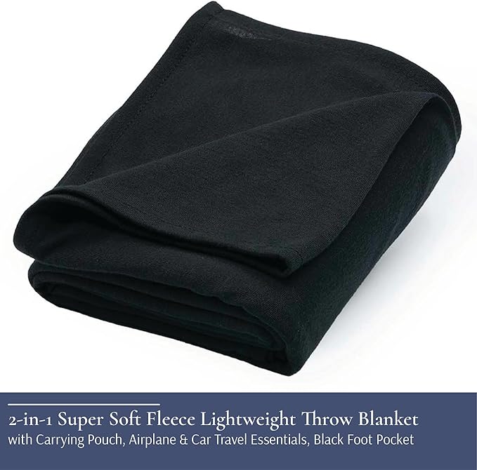Brookstone Travel Blanket 2-in-1 Soft Throw with Carrying Pouch | Zippered Sack Doubles As a Headrest, Breathable Fabric Warms Flights, Car Rides & Year-Round Lounging at Home - Image 5