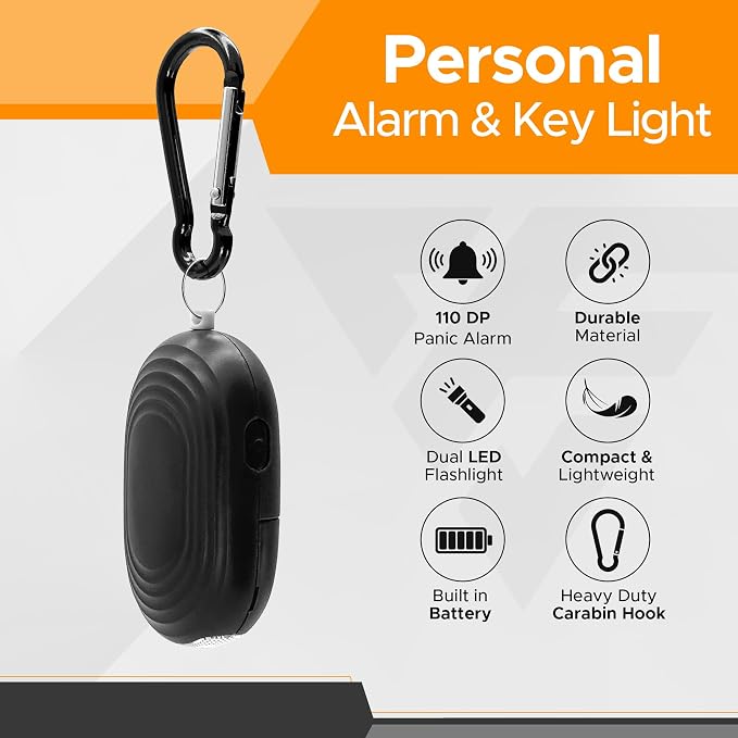 FURY Personal Safety Alarm for Women, 120DB, Black | Dual LED flashlight and keychain attachment deliver a loud deterrent alert on the go - Image 2
