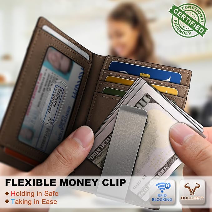BULLIANT Magnetic Slim Leather Airtag Wallet Money Clip For Men 12Cards | RFID Blocking | Easy Access | Gift Boxed | Pocket Fit - Image 7