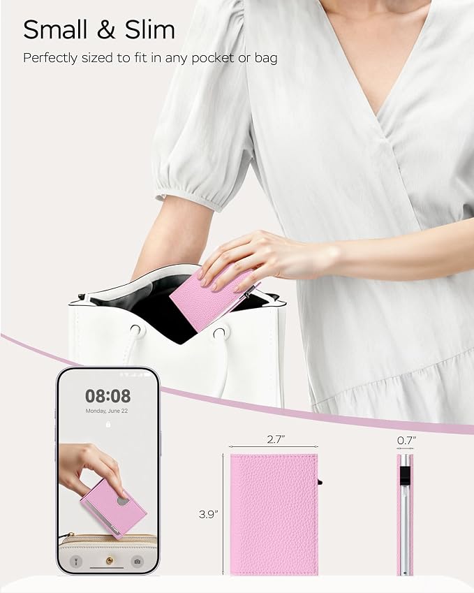 2026 Wallet for Women with RFID Blocking Pop Up Card Holder | Stylish Slim Small Trifold Design, Anti Theft for Travel, Holds 11 Cards and Cash, ID Window, Premium Leather, Womens Gift - Image 5