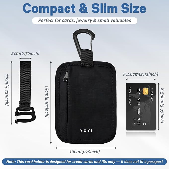 YOYI YOYI RFID Blocking Hidden Stash Clip, Travel Wallet Water-Repellent | Water-repellent fabric, RFID blocking liner, multiple carry options — hidden stash clip secures cards and cash on the go - Image 2
