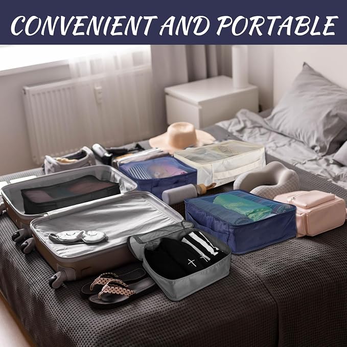 Silkfly 12 Pcs Packing Cubes for Suitcase Travel Luggage Bags Bulk Mesh Organizer Set for Hiking Camping Backpacking Clothes Accessories (Dark Colors,XL, L, M Size) - Image 6