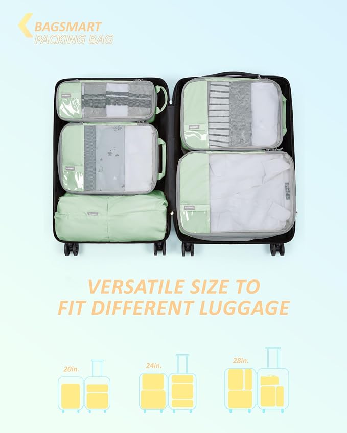 BAGSMART Compression Packing Cubes for Travel Essentials | 14 Set /6 Set /4 Set/2 Set, Lightweight, Durable - Image 3