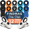 12 Pack Multicolor Chip Clips, Bag Clips for Food Storage | Kitchen Food and Snack Storage with Magnetic Bag Clips, Airtight Seal Grip for Fridge, Office, Garden, Long-Lasting Use by FINDMAG
