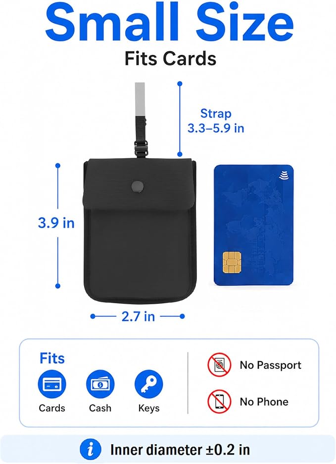 RFID-Blocking Travel Bra Wallet, Hidden Money Pouch with Elastic Strap | Ideal Secret to Pocket Protect Your Credit Cards, Cash and Valuables Under-Clothes, Black, Bamneat - Image 2