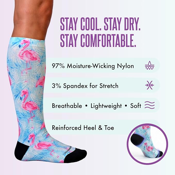 Crazy Compression Socks, Comfortable Support Socks for Recovery, Travel, Hiking, and Long-Hour Comfort w/Fun Designs - Image 5