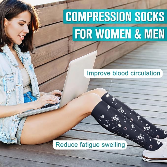 Copper Compression Socks for Women & Men (6 pairs) - Best Support for Nurses, Running, Hiking, Recovery - Image 3