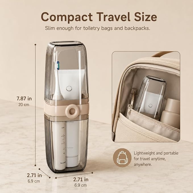 Toothbrush Travel Case with Rinse Cup, 1 Pack | 7.87 - Image 4