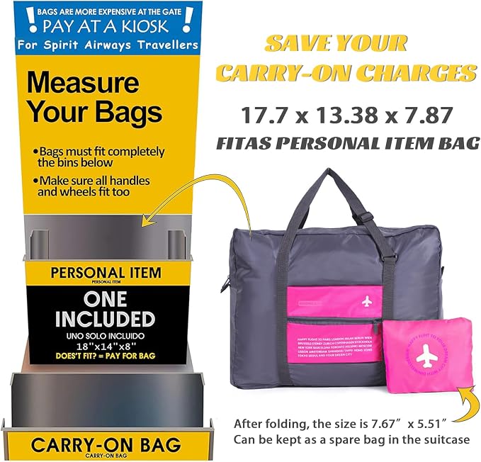 INVODA Travel Bag 24 PCS Foldable Duffle for Women and Men Lightweight Luggage Bag Personal Item Bag for Airlines Weekender Overnight Tote Carry on (24PCS) - Image 4