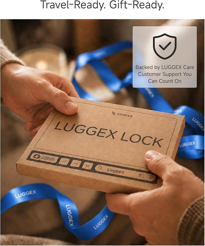 LUGGEX TSA Locks for Luggage, Luggage Locks TSA Approved (Black,4) | One-Button Reset & Cut-Resistant Combination Lock in Gift-box, Gym Lock & Suitcase Lock for Travel,Bag,Case - Image 6