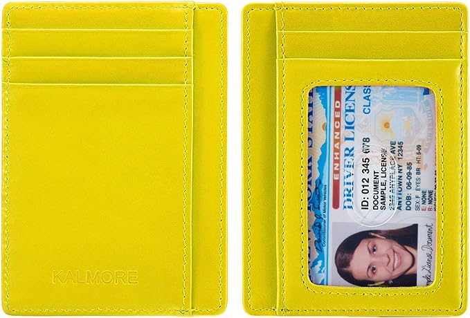KALMORE Genuine Leather Front Pocket Slim Wallet Credit Card Holder with ID Window - Image 5
