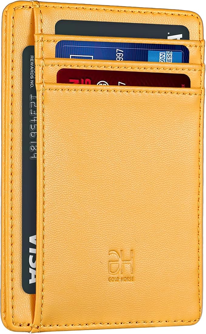 GH GOLD HORSE Slim RFID Blocking Card Holder Minimalist Leather Front Pocket Wallet for Women | Slim by GH+GOLD+HORSE