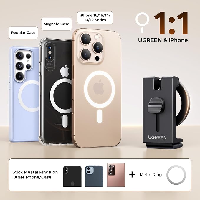 UGREEN Airplane Phone Holder for Magsafe Air Plane Travel Essentials Magnetic Phone Mount Compatible with iPhone 17 Air 16 15 14 Plus 13 12 Pro Max Mini Magsafe Case, Handsfree for Long Flight Flying - Image 7