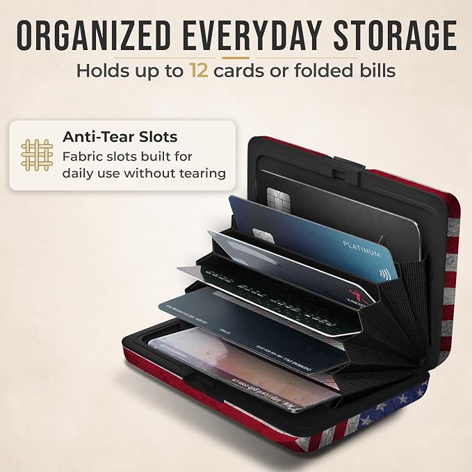 TopMost Aluminum Wallet, Card Case Wallet, Metal RFID Credit Card Holder for Men & Women, 6 Cotton Slots for 10-12 Cards And Bills, Rfd Protective - Image 4