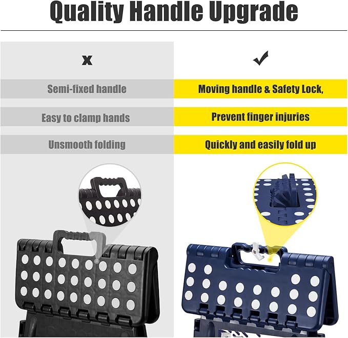 Delxo 17.5 Inch Folding Step Stool,Foldable Step Stool for Adults Blue | Step Stool with Safety Lock,Portable Collapsible Step Stool,Non-slip Folding Stools for Kitchen Bathroom Bedroom Garden 1PC - Image 3