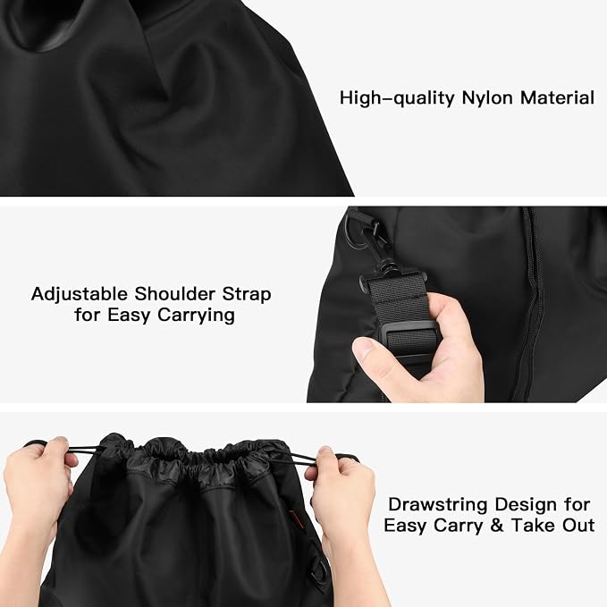 Homakover Travel Neck Pillow Bag for Memory Foam Travel Pillow,Luggage Travel Pillow Drawstring Bag Carrying Case with Trolley Sleeve&Adjustable Strap,Easily Attaches to Luggage,Backpacks - Image 3