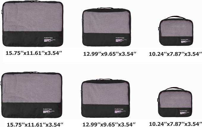 Packing Cubes Set Travel Luggage Organizers Suitcase Lightweight Accessories Black - Image 2