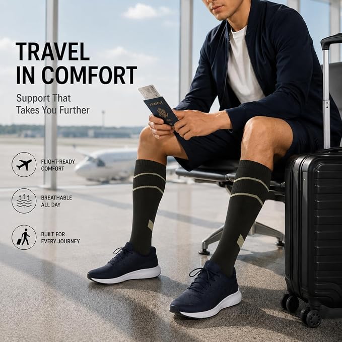 ACTINPUT Copper Compression Socks Men & Women 4 Pairs,Best Support for Nurses,Running,FLying,Athletic - Image 3