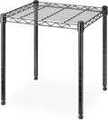 Whitmor 1 Tier Supreme Stacking Shelving Unit, Wire Metal Home Storage Organizer, 15" L x 14" W x 15" H, Black by Whitmor