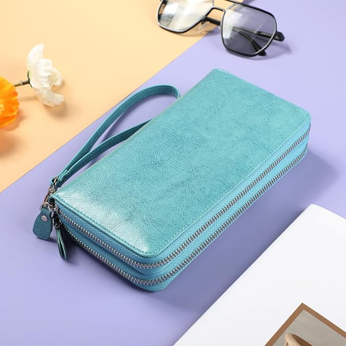 Small Compact Women Wallet RFID Blocking Genuine Leather Bifold Purse with ID Windows - Image 3